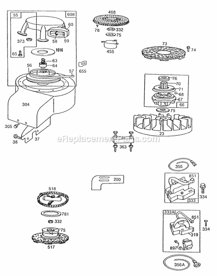 Blower HsgRewindArmature Diagram and Parts List for 193702-0170-01  Briggs and Stratton Engine